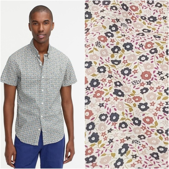 J. Crew Other - J. Crew Liberty Art Fabrics Classic Short Sleeve Poplin Shirt Size M